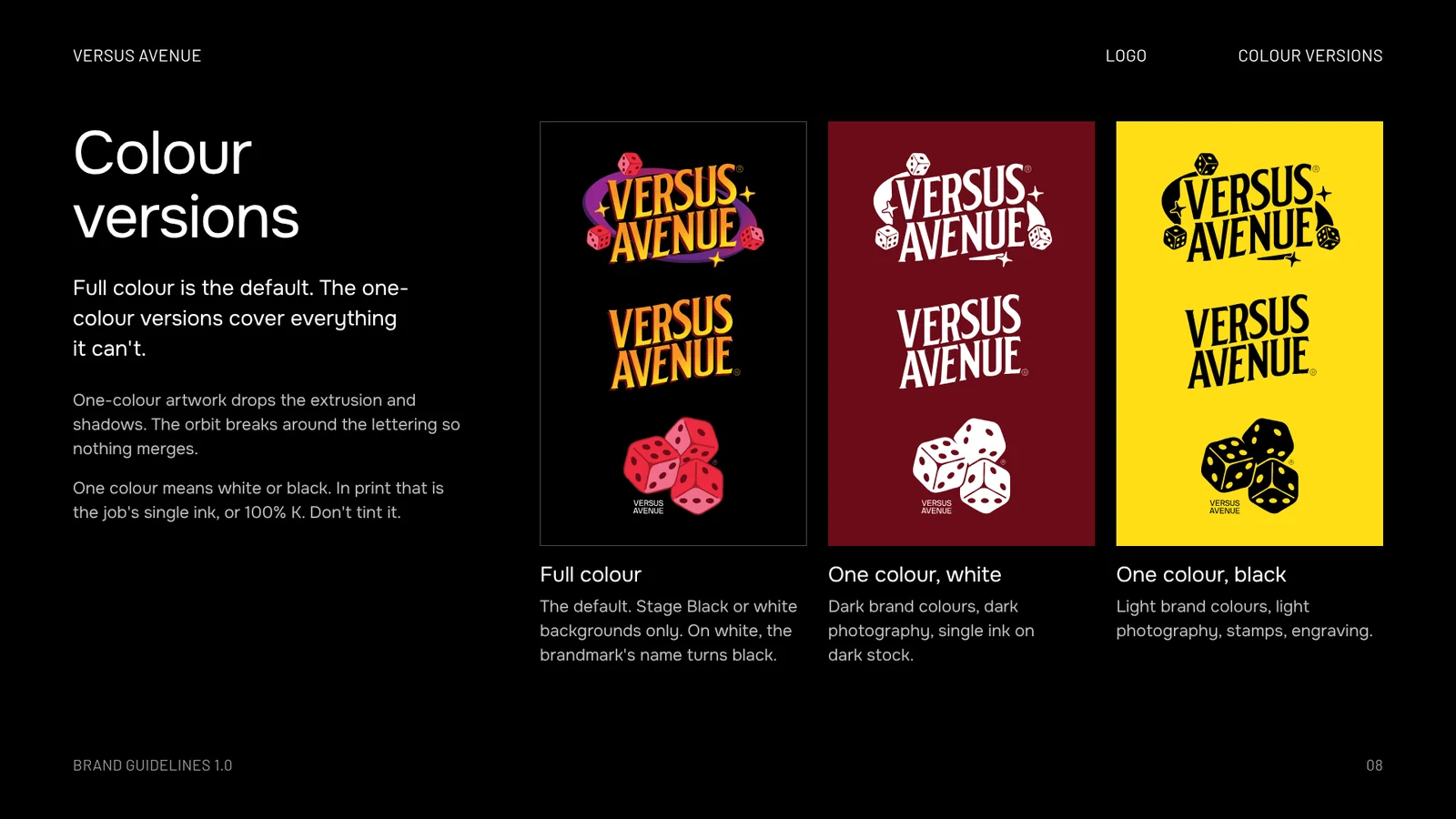 Brandbook page 8: Colour versions