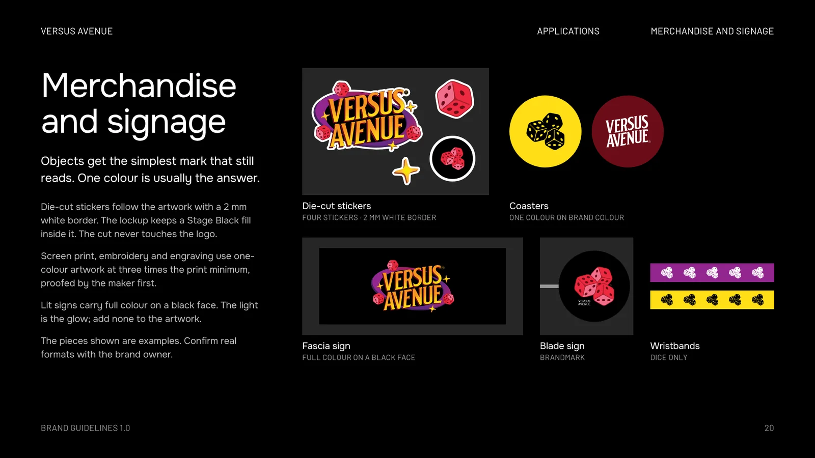Brandbook page 20: Merchandise and signage